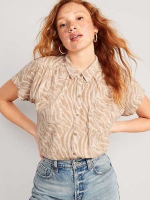 Hauts Old Navy Printed Dolman-Sleeve Pocket Blouse Femme Zebra | 184-PMSDVX