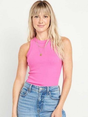 Hauts Old Navy Rib-Knit Cropped Tank Top Femme Flamingo Feather | 673-COSIEA