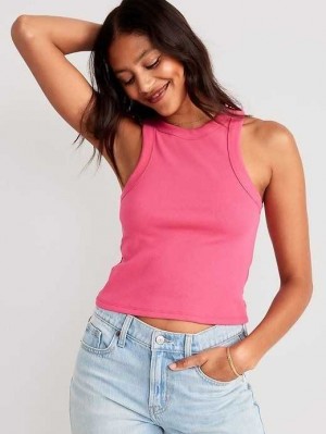Hauts Old Navy Rib-Knit Cropped Tank Top Femme Fleur | 942-MVPTAY