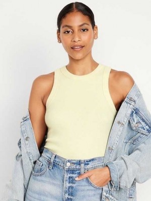 Hauts Old Navy Rib-Knit Cropped Tank Top Femme Citrine | 451-LKPSCB