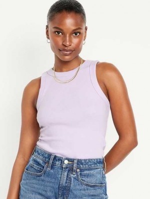 Hauts Old Navy Rib-Knit Cropped Tank Top Femme Lavande | 940-WHELNM