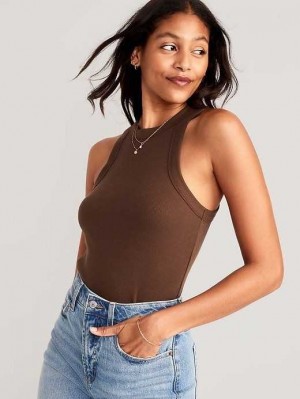 Hauts Old Navy Rib-Knit Cropped Tank Top Femme Peppercorn | 175-DUVPFB