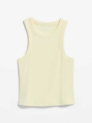 Hauts Old Navy Rib-Knit Cropped Tank Top Femme Jaune | 846-NUSGET