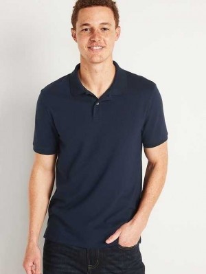 Hauts Old Navy Slim Fit Pique Polo Homme Bleu | 487-QMDIWB