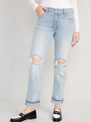 Jean Old Navy Boyfriend Droit Roll Cuff Jeans Femme Cosmos | 476-JTDZIF
