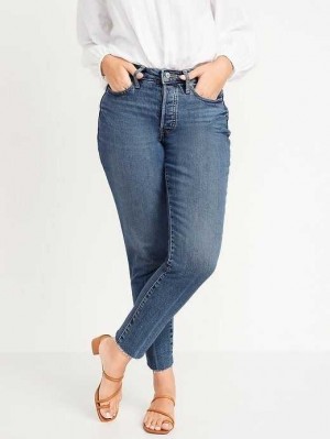 Jean Old Navy Curvy High-Waisted Button-Fly OG Droit Cut-Off Jeans Femme Suki | 213-QDJWZT
