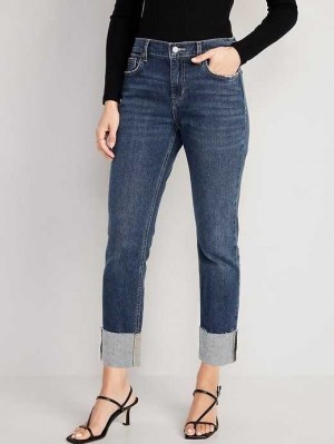 Jean Old Navy Dark-Wash Boyfriend Jeans Femme Reese | 804-MWKJUX