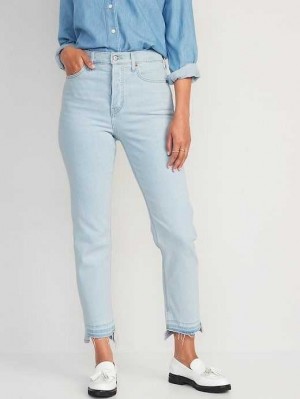 Jean Old Navy Extra High-Waisted Button-Fly Sky-Hi Droit Cut-Off Jeans Femme Ferngully | 107-VHWFYT