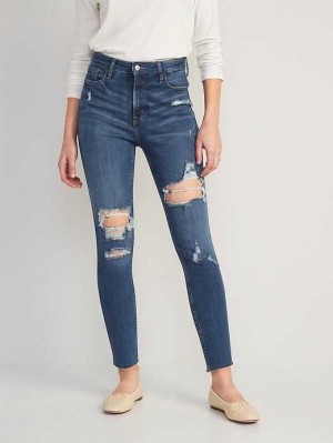 Jean Old Navy Extra High-Waisted Rockstar 360 Stretch Super-Mince Jeans Femme Corella | 137-KBGEUN