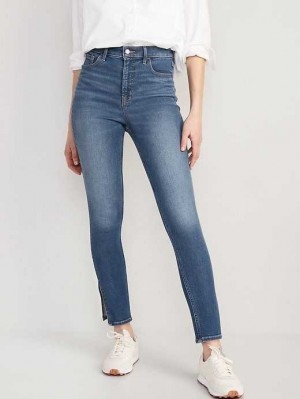 Jean Old Navy Extra High-Waisted Rockstar 360 Stretch Super-Mince Side-Slit Jeans Femme Erma | 876-ESWYVP