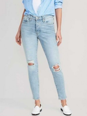 Jean Old Navy High-Waisted Button-Fly OG Droit Extra-Stretch Ankle Jeans Femme Mittens | 960-AIVYCB