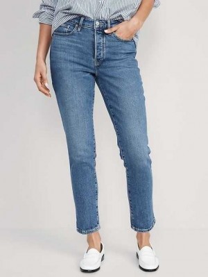 Jean Old Navy High-Waisted Button-Fly OG Droit Ankle Jeans Femme Saylor Clean | 087-MGOLKI