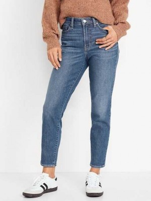 Jean Old Navy High-Waisted OG Droit Built-In Warm Ankle Jeans Femme Violette | 019-ZFYBHE
