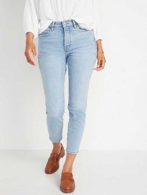 Jean Old Navy High-Waisted OG Droit Button-Fly Extra-Stretch Jeans Femme Kittycat | 263-XWQDPS