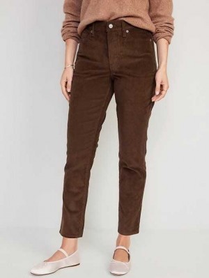 Jean Old Navy High-Waisted OG Droit Corduroy Ankle Pants Femme Espresso | 389-WXVQRK