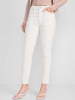 Jean Old Navy High-Waisted OG Droit Corduroy Ankle Pants Femme Creme De La Creme | 215-NTGPXE