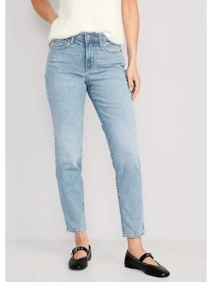 Jean Old Navy High-Waisted OG Droit Coton-Hemp Blend Ankle Jeans Femme Lavage Clair | 217-XFMCDG