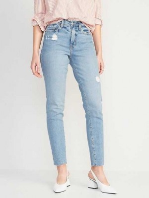 Jean Old Navy High-Waisted OG Droit Cut-Off Jeans Femme Alma | 462-CJXVZE