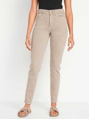Jean Old Navy High-Waisted O.G. Droit Ecru-Wash Ankle Jeans Femme Hemisphere | 706-QMWUHP