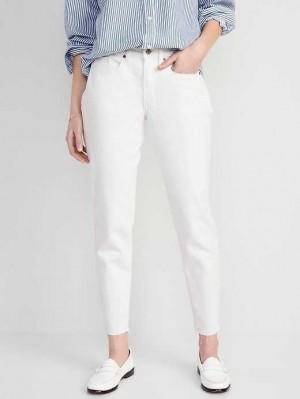 Jean Old Navy High-Waisted OG Droit White-Wash Cut-Off Ankle Jeans Femme Blanche | 609-BNHYGI