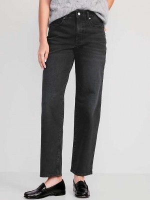 Jean Old Navy High-Waisted OG Loose Jeans Femme Noir | 130-JITMXY