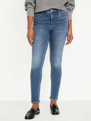 Jean Old Navy High-Waisted Rockstar Super-Mince Built-In Warm Jeans Femme Lavage | 624-EHGTVF
