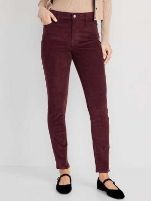 Jean Old Navy High-Waisted Rockstar Super-Mince Corduroy Pants Femme Raisin Arizona | 573-LFIGTR