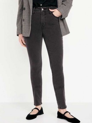 Jean Old Navy High-Waisted Rockstar Super-Mince Built-In Warm Jeans Femme Noir | 310-IHAVSJ