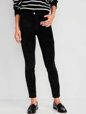 Jean Old Navy High-Waisted Rockstar Super-Mince Corduroy Pants Femme Noir | 089-FSHWMR