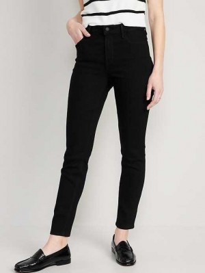 Jean Old Navy High-Waisted Wow Droit Jeans Femme Noir | 476-LFDJXP