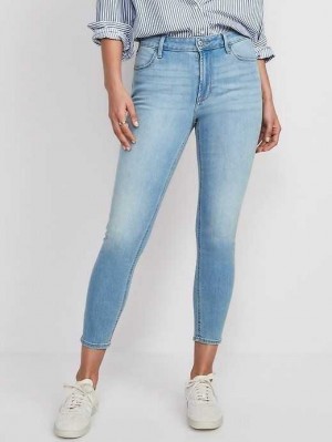Jean Old Navy High-Waisted Wow Super-Mince Ankle Jeans Femme Lavage Clair | 456-UEQAFR