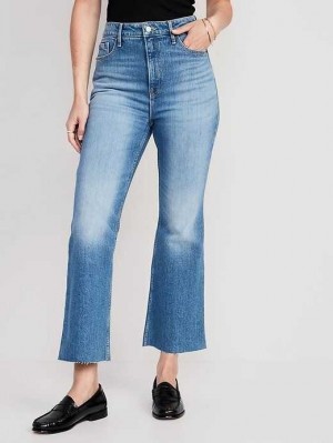 Jean Old Navy Higher High-Waisted Cropped Cut-Off Flare Jeans Femme Clover | 908-RJAPFH