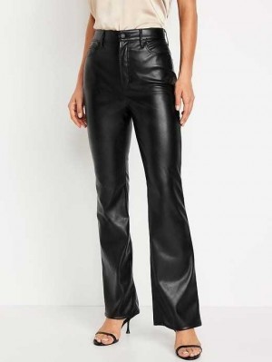Jean Old Navy Higher High-Waisted Faux-Cuir Flare Pants Femme Noir | 142-AGXWJO