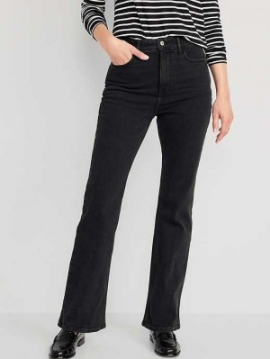 Jean Old Navy Higher High-Waisted Flare Jeans Femme Noir | 385-URQWNL