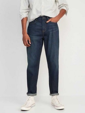Jean Old Navy Loose Taper Built-In Flex Ankle-Length Jeans Homme Lavage Foncé | 725-LMRHEV
