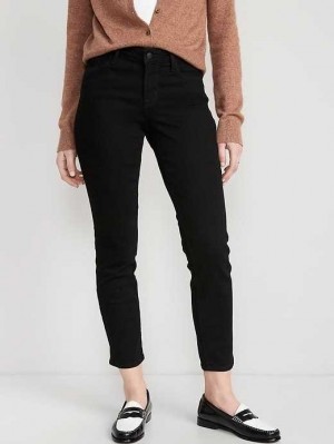 Jean Old Navy Power Slim Droit Black Jeans Femme Noir | 590-ZSDQPV