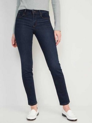 Jean Old Navy Power Slim Droit Jeans Femme Lavage Foncé | 465-HIAEVN