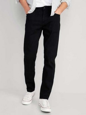 Jean Old Navy Relaxed Slim Taper Built-In Flex Black Jeans Homme Blackjack | 586-RUFEHM