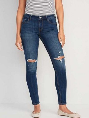 Jean Old Navy Rockstar Super-Mince Jeans Femme Noir | 052-BXWEDG