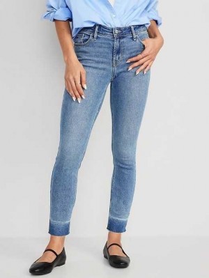 Jean Old Navy Rockstar Super Mince Cut-Off Ankle Jeans Femme Rosie | 837-JUKFIC