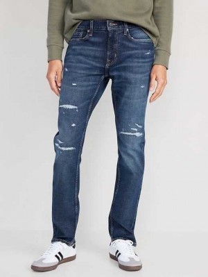Jean Old Navy Slim Built-In-Flex Ripped Jeans Homme Lavage Foncé | 267-ZVDNLA