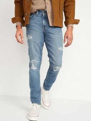 Jean Old Navy Slim Built-In Flex Rip-and-Repair Jeans Homme Medium | 940-HBPGOW