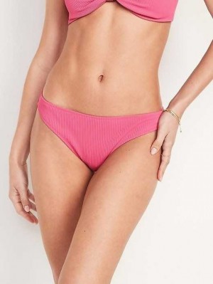 Maillots De Bain Old Navy Classiche Rib-Knit Bikini Swim Bottoms Femme Rose | 803-DBKIRA