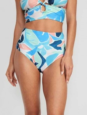 Maillots De Bain Old Navy High-Waisted Classiche Bikini Swim Bottoms Femme Bleu | 307-BONYGP