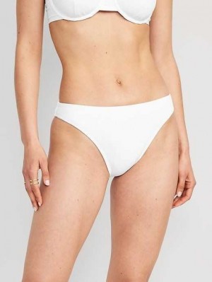 Maillots De Bain Old Navy High-Waisted French-Cut Nervuré Bikini Swim Bottoms Femme Blanche | 639-PTXAWK