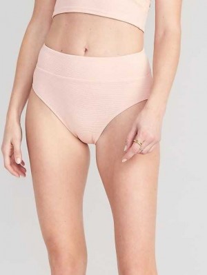 Maillots De Bain Old Navy High-Waisted Pucker Classiche Bikini Swim Bottoms Femme Rose | 193-BNDAZQ