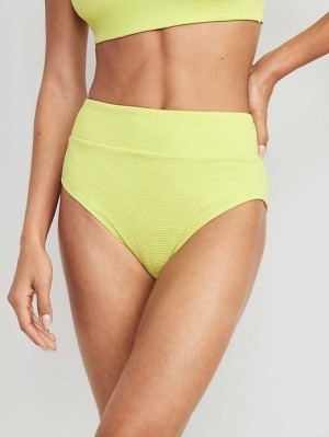 Maillots De Bain Old Navy High-Waisted Pucker Classiche Bikini Swim Bottoms Femme Pousse Verte | 175-BSVKFA