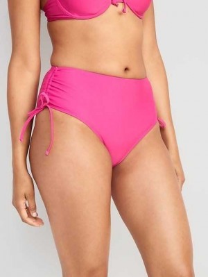 Maillots De Bain Old Navy High-Waisted Tie-Cinched Bikini Swim Bottoms Femme Dragon Fruit | 962-JHOXYN