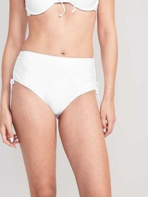 Maillots De Bain Old Navy High-Waisted Tie-Cinched Bikini Swim Bottoms Femme Blanche | 425-KUMEDT