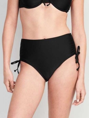 Maillots De Bain Old Navy High-Waisted Tie-Cinched Bikini Swim Bottoms Femme Noir | 391-CTFRBL